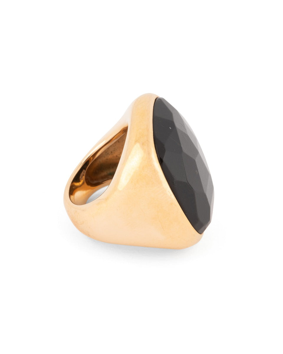 Pomellato "Victoria" ring in 18K rose gold and jet