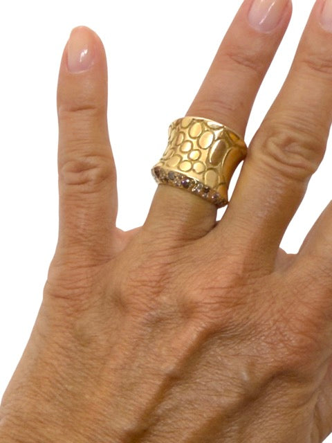 Pomellato, Cocco ring in pink gold with diamonds
