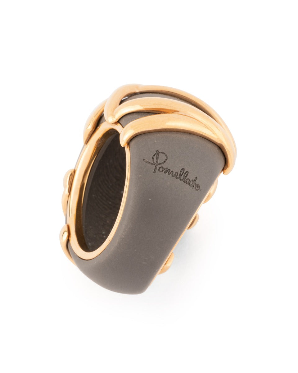 Pomellato 18K rose gold and titanium ring