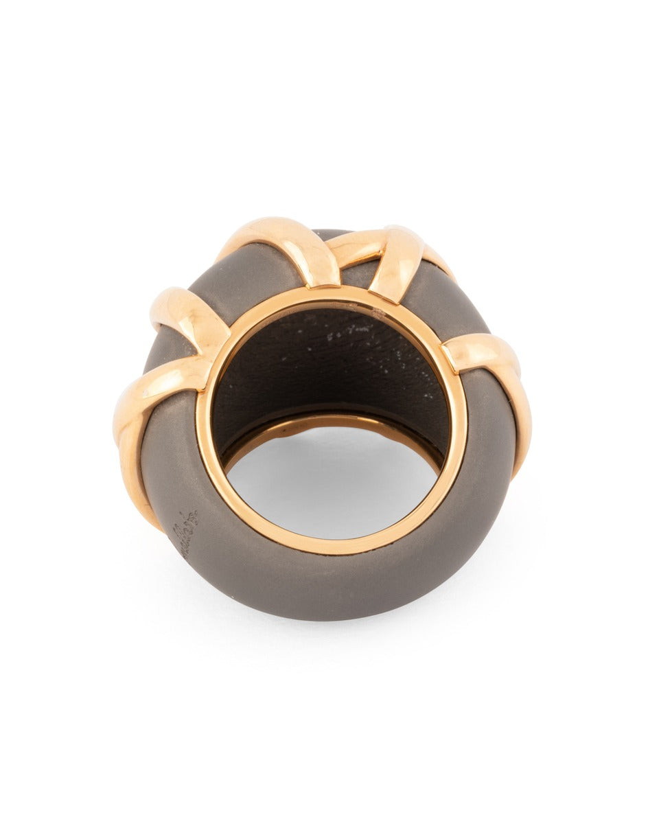 Pomellato 18K rose gold and titanium ring