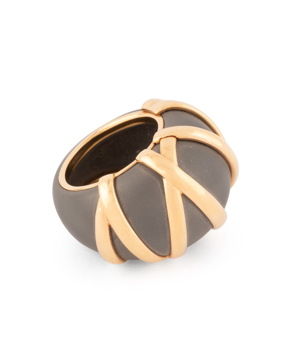 Pomellato 18K rose gold and titanium ring