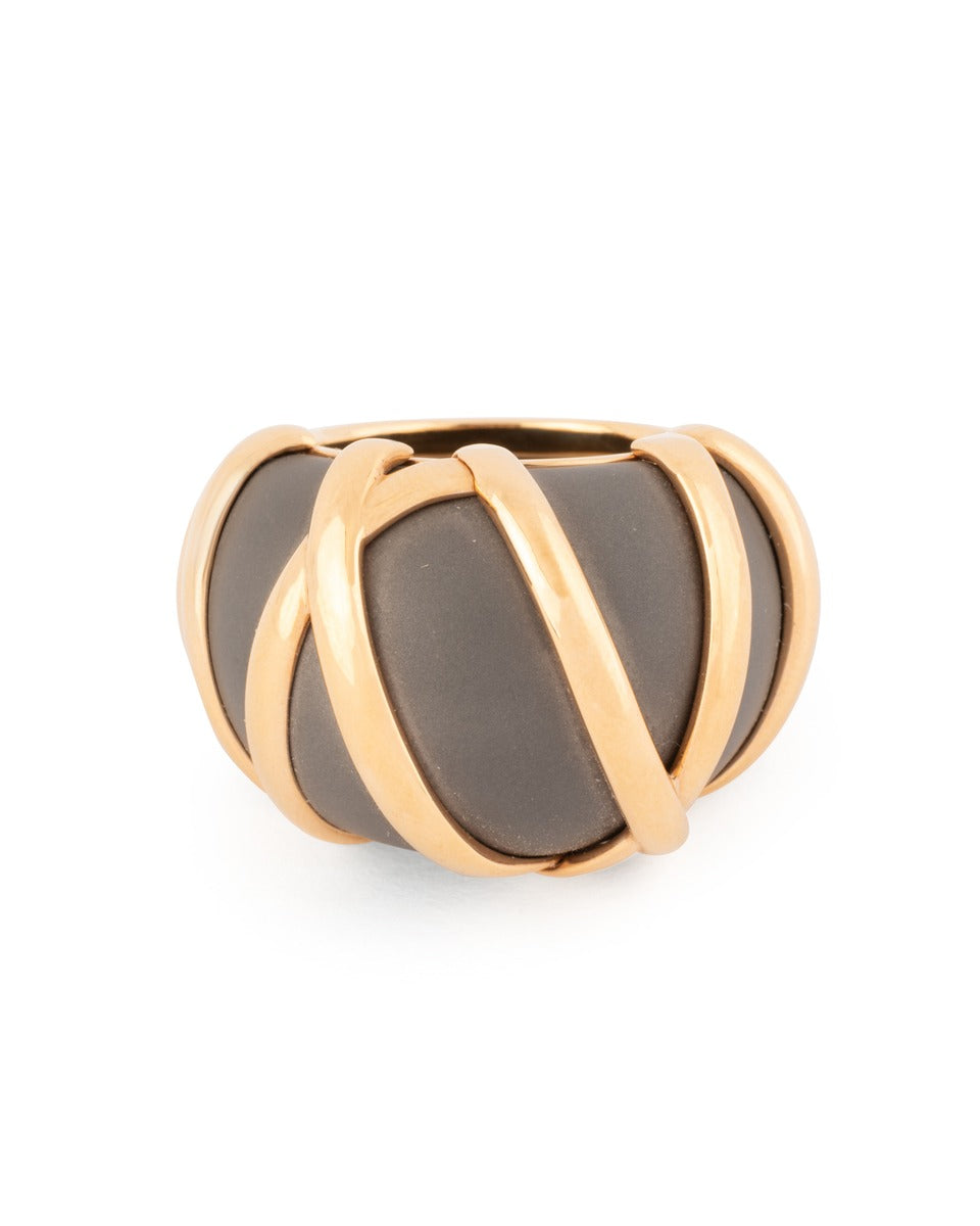 Pomellato 18K rose gold and titanium ring