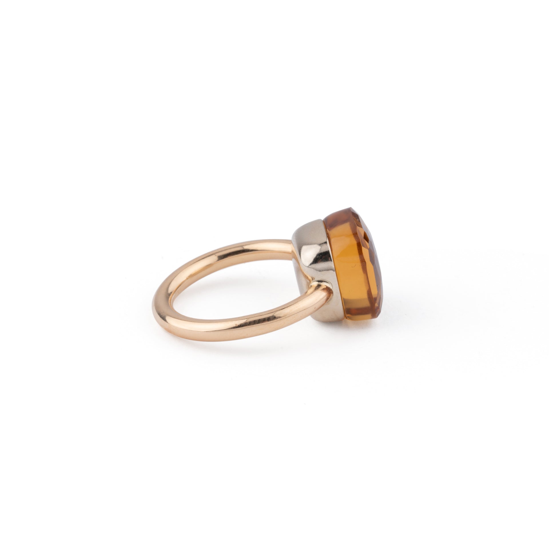 Pomellato, Nudo Maxi ring, pink gold, citrine