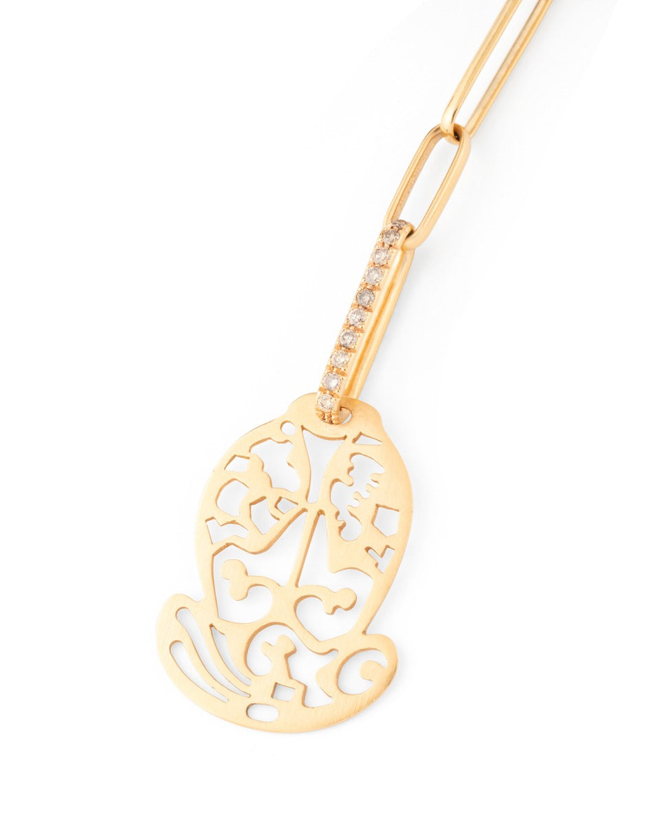 Pomellato "Ming" necklace in 18K rose gold and brown diamonds