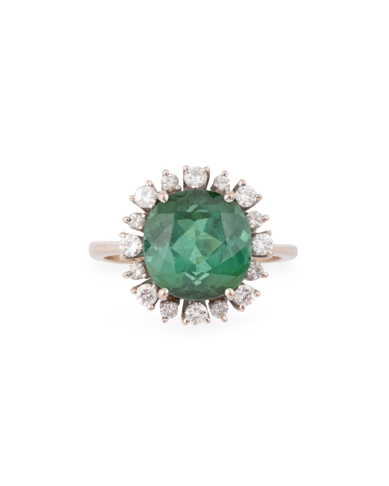Stern, Vintage Ring in 18K White Gold, Tourmaline Diamonds