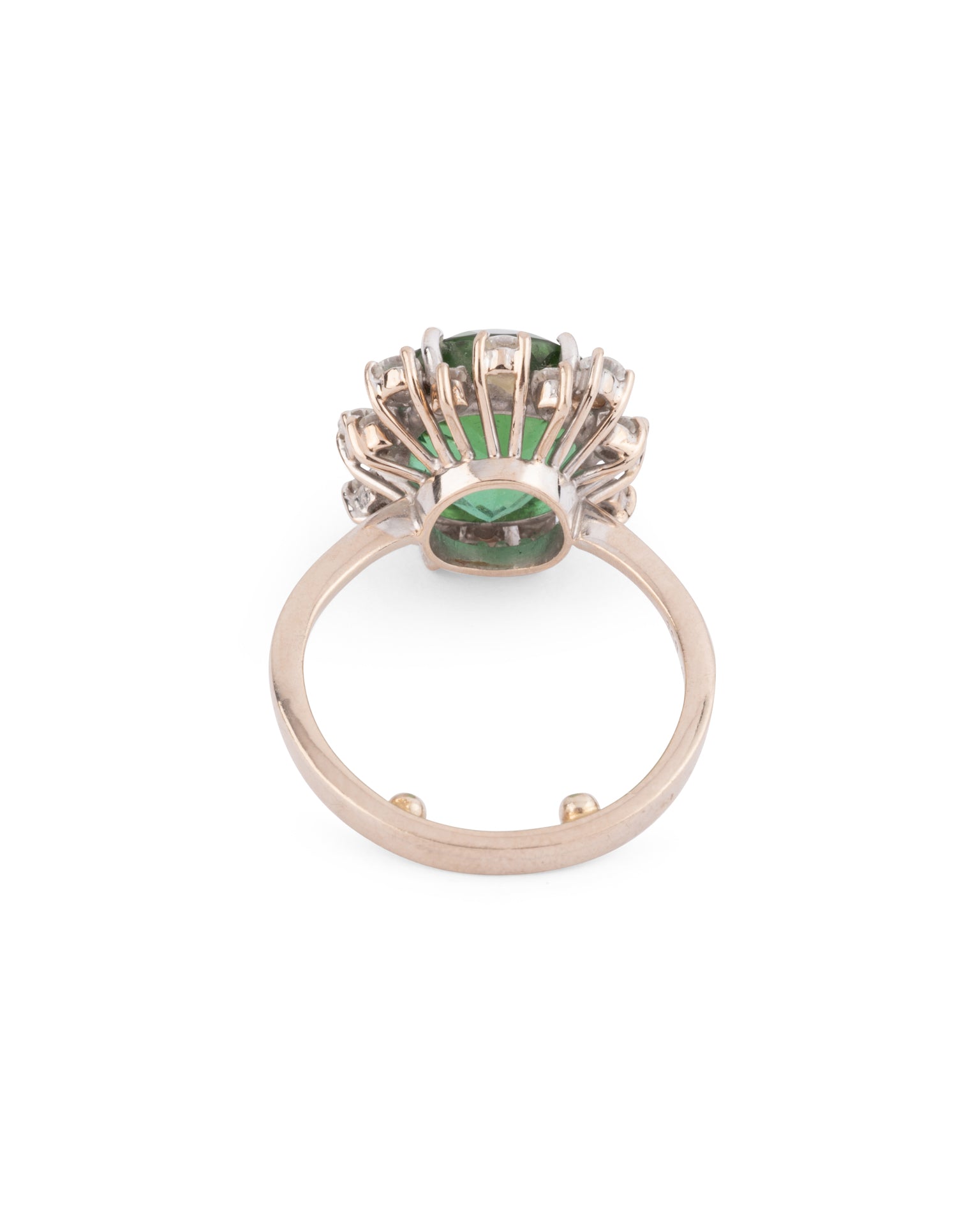 Stern, Vintage Ring in 18K White Gold, Tourmaline Diamonds