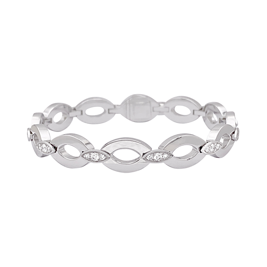 Bracelet Cartier "Diadéa" or blanc, diamants.