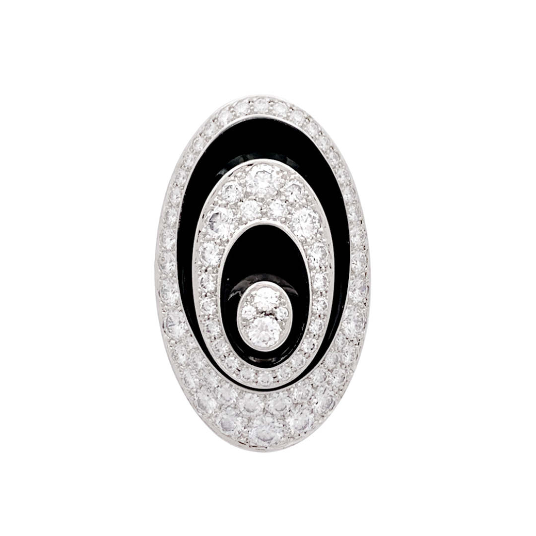 Bague Cartier, "Hypnose", or blanc, diamants, céramique noire.