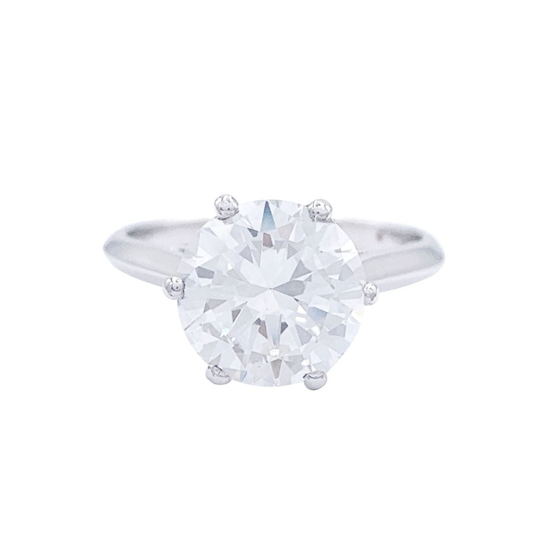 Solitaire platine, or blanc, diamant 2,30 cts.