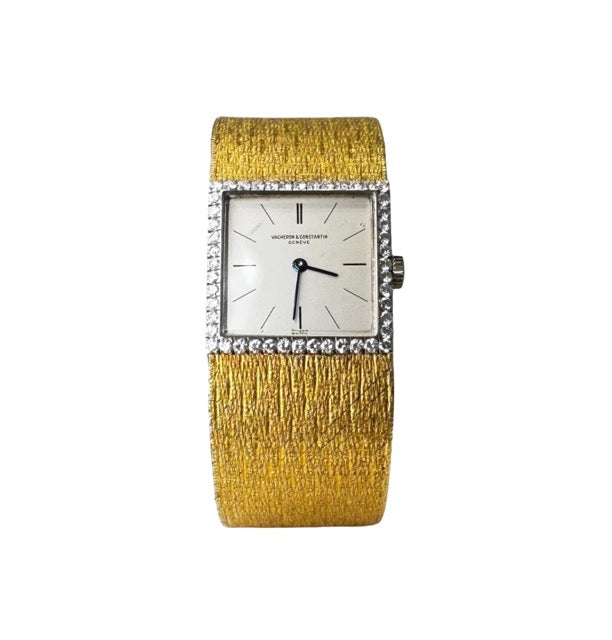 Vacheron Constantin vintage watch in yellow gold paved with diamonds