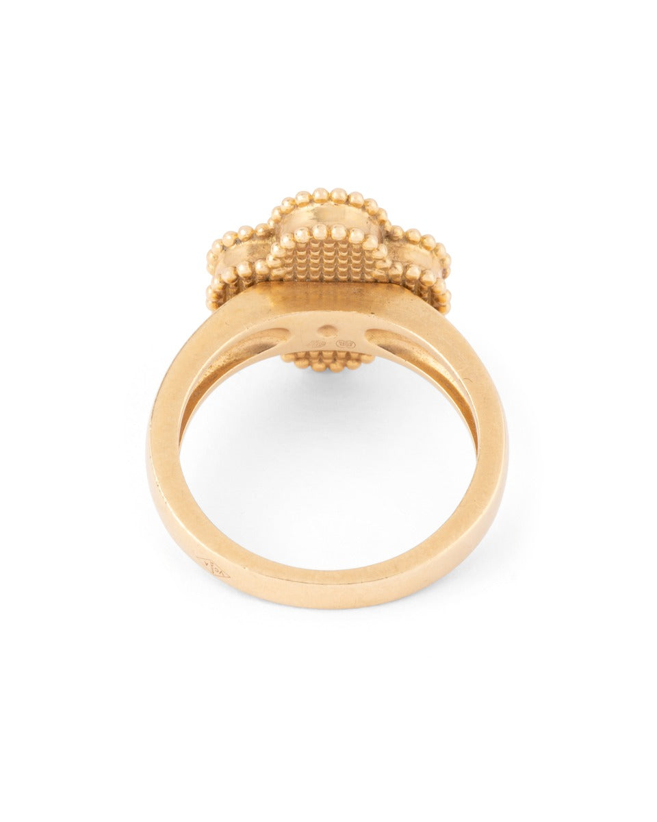 Van Cleef &amp; Arpels, Alhambra ring in 18K yellow gold, onyx and diamonds
