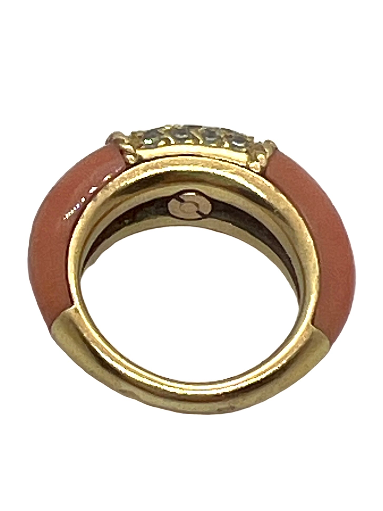 Van Cleef &amp; Arpels, "Philippine" ring in yellow gold, coral and diamonds