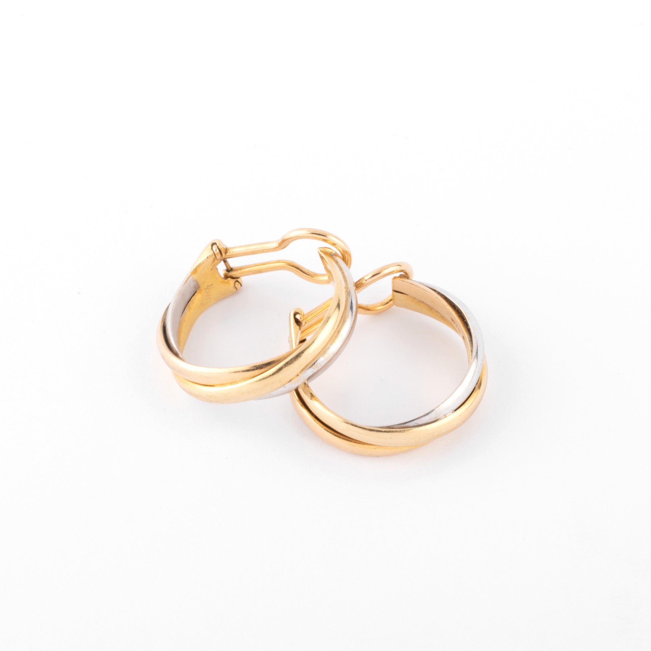Cartier, 3-tone gold hoop earring, Trinity model
