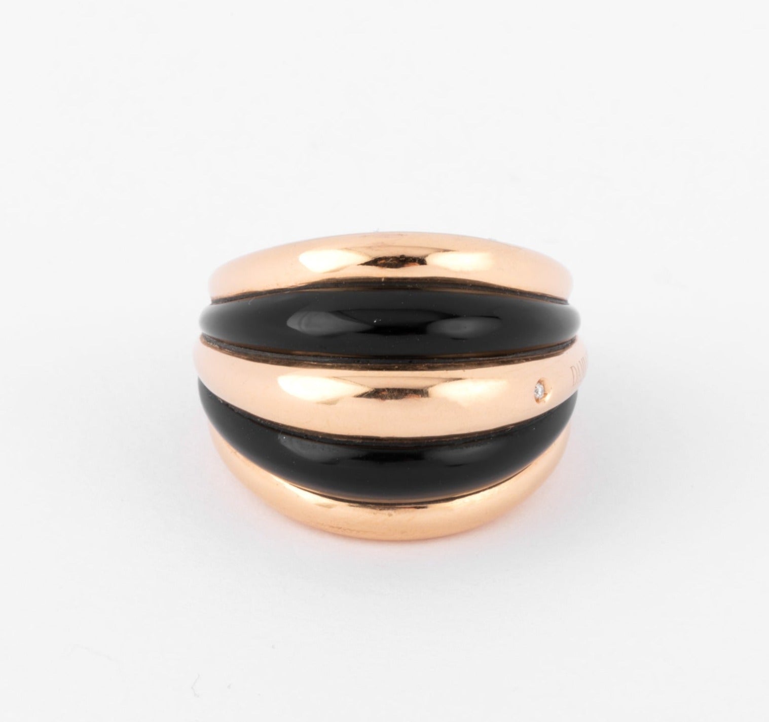 Rose gold and onyx bangle ring from Damiani