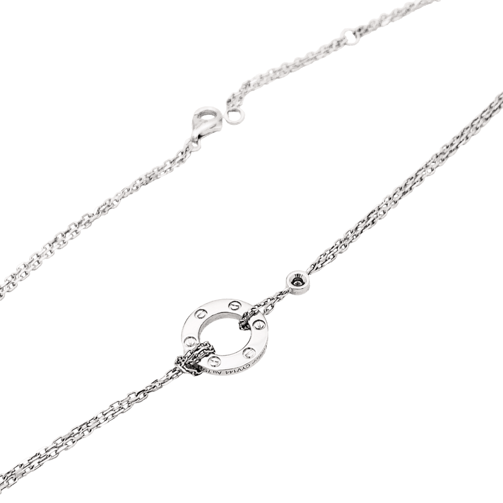 Collier Cartier, « Love», or blanc, diamants.
