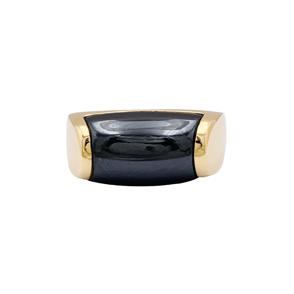 Bague Bulgari, "Tronchetto", or jaune et hématite.