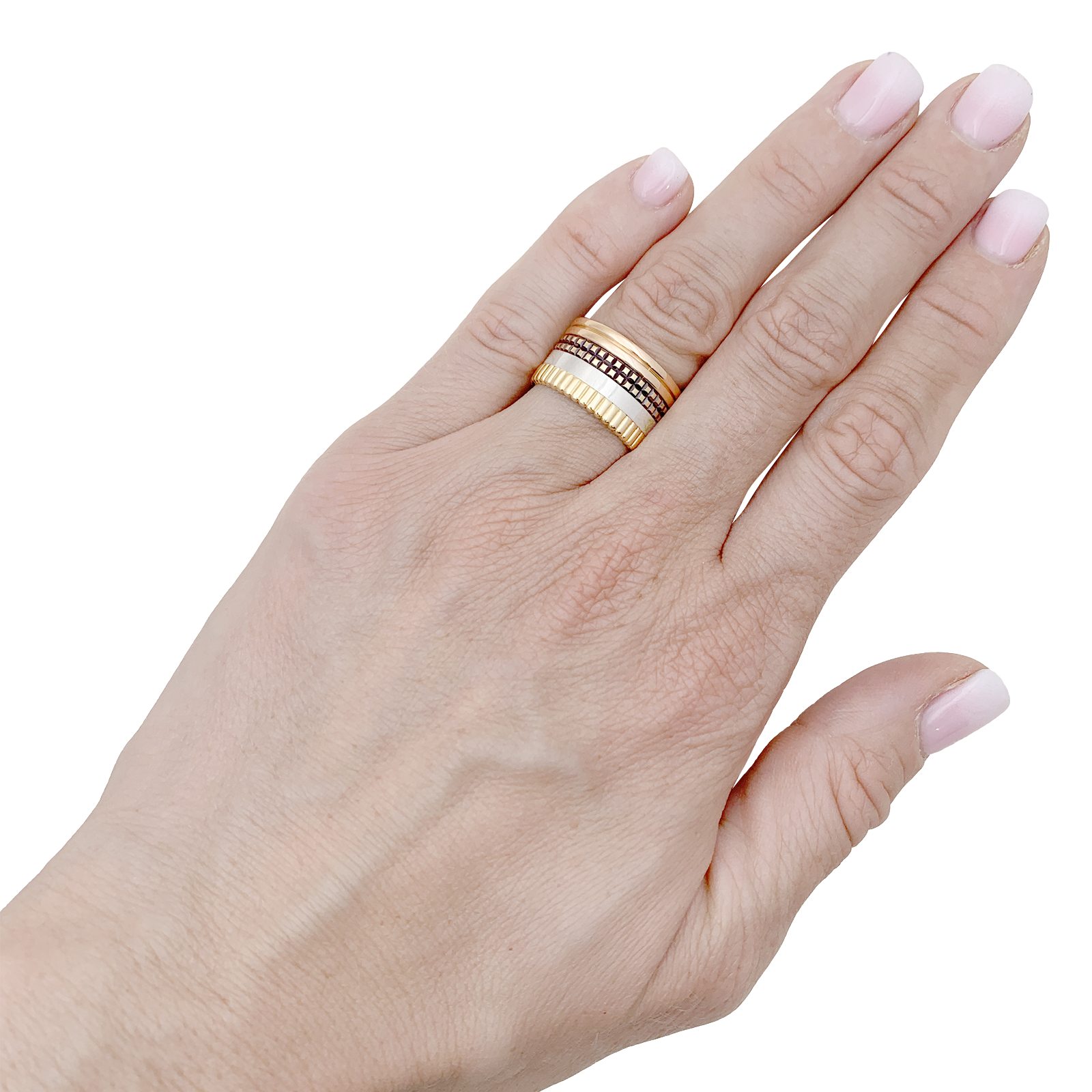 Bague Boucheron "Quatre Classique Large" trois ors.