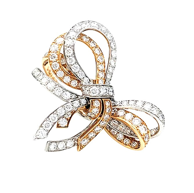 Van Cleef &amp; Arpels ring, "Double Knot", white gold, pink gold, diamonds.