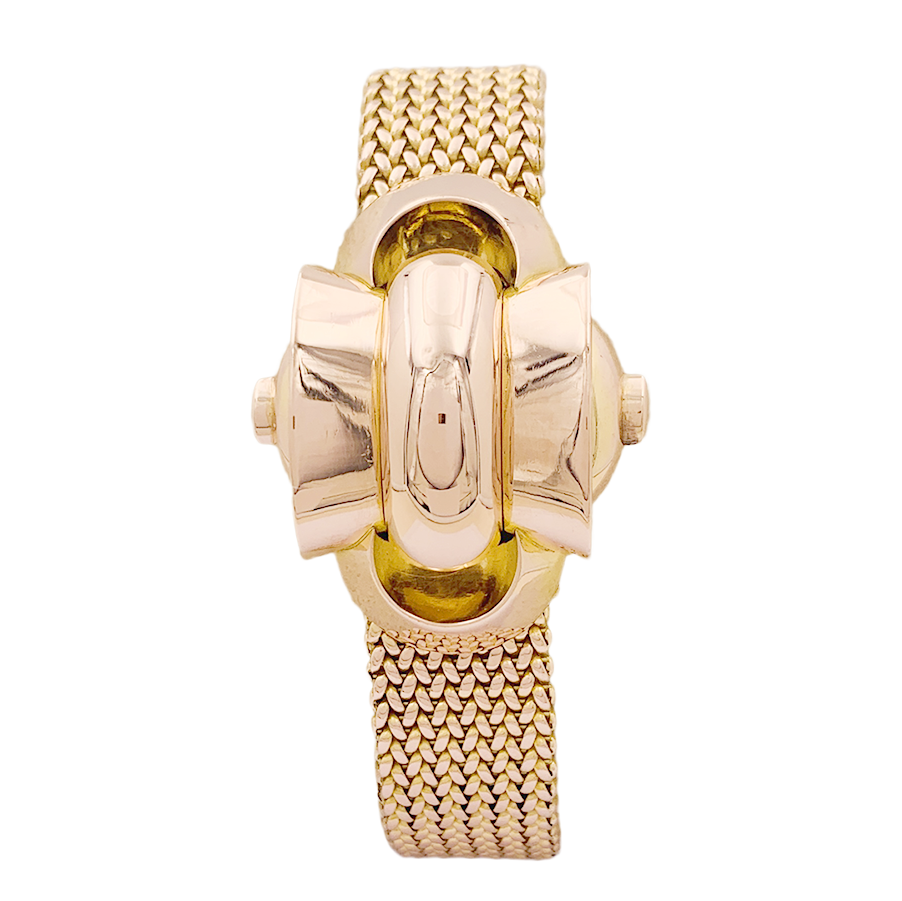 Montre vintage secrète, or rose.