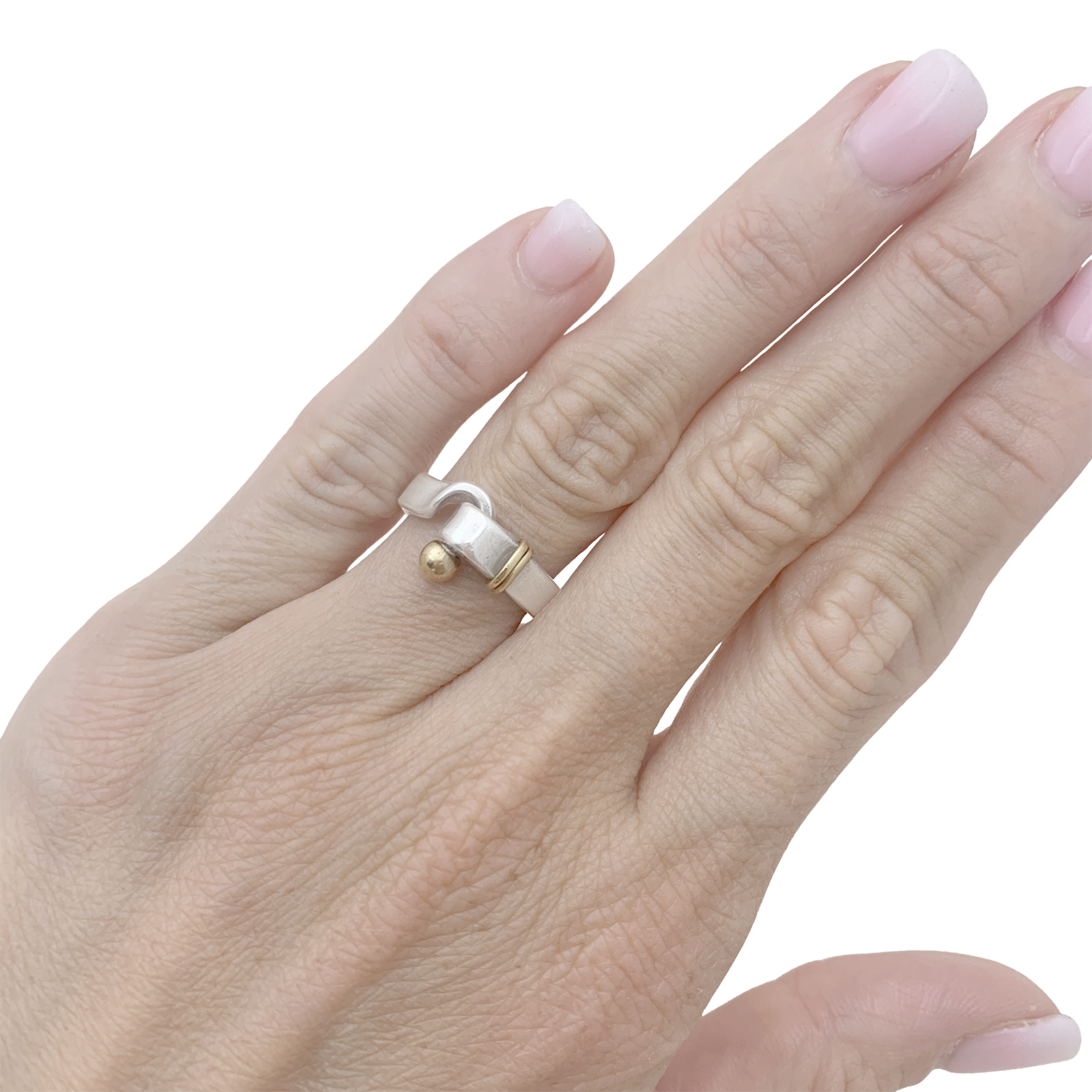 Bague Tiffany & Co., or jaune, argent.