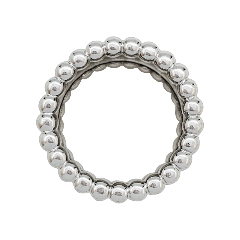 Bague Van Cleef & Arpels en or blanc modèle Perlée, 5 rangs