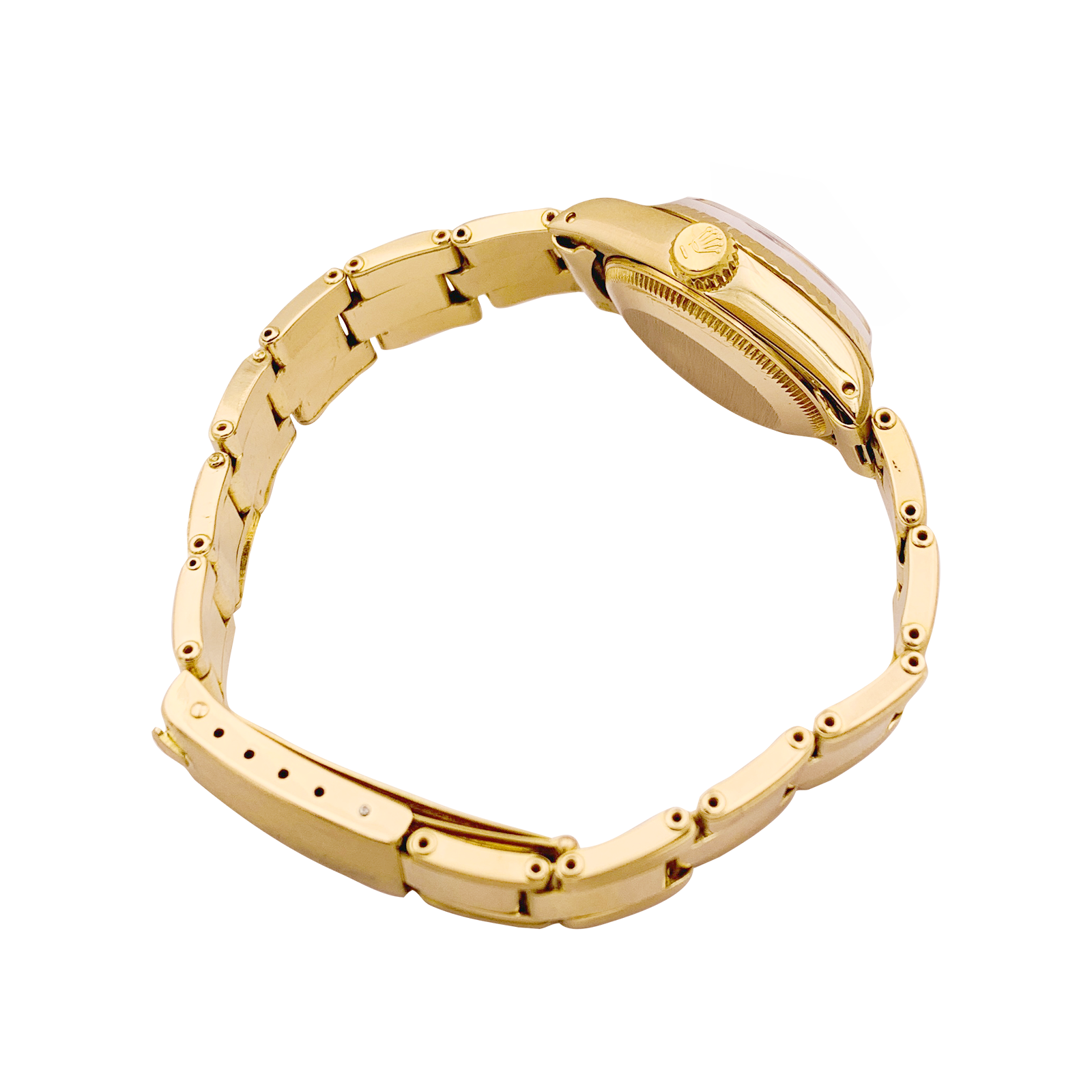 Montre Femme Rolex, "Oyster Perpetual Datejust", or jaune.