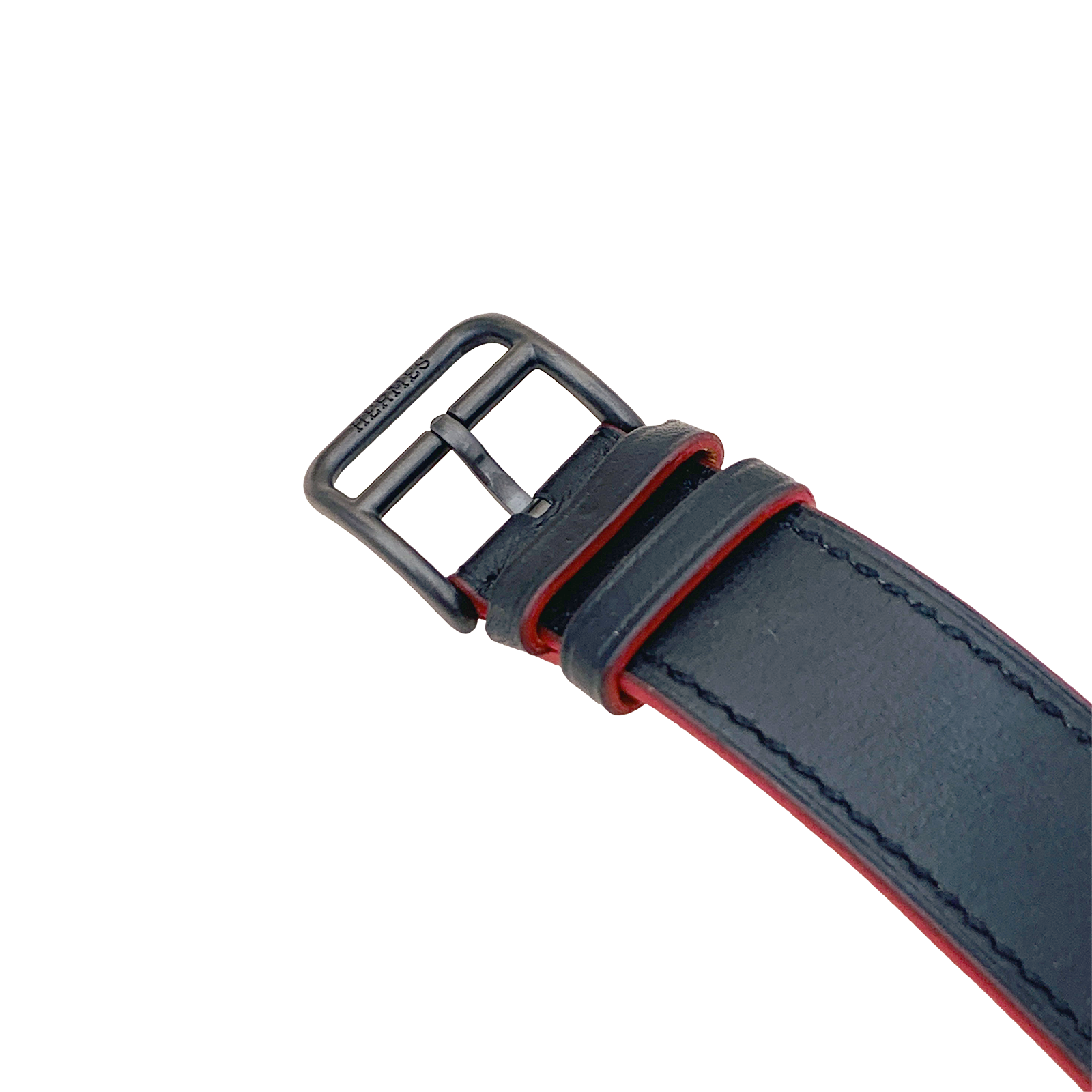 Montre Mixte Hermès, "Cape Cod Shadow, acier noirci, cuir.