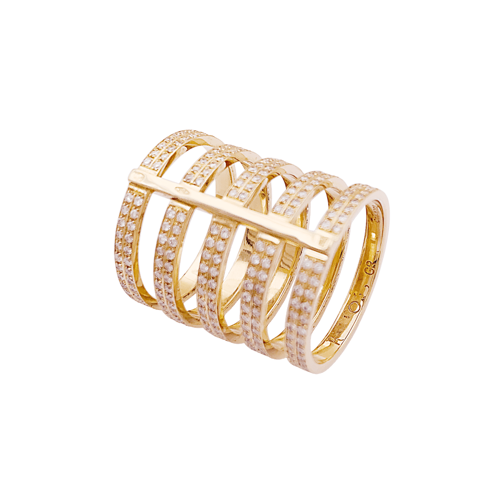 Bague Repossi, modèle "Berbère" en or rose et diamants.