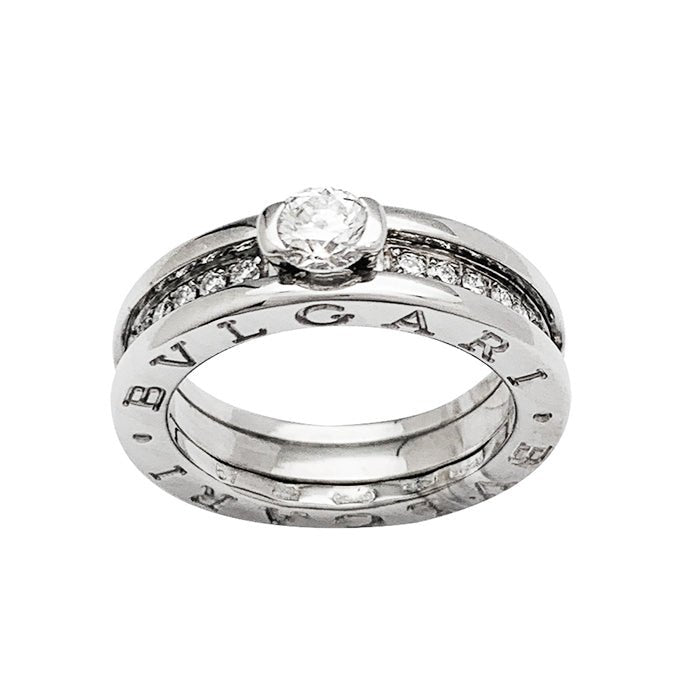 Bague Bulgari, "B.Zero1", or blanc et diamant central - Maison Eloe