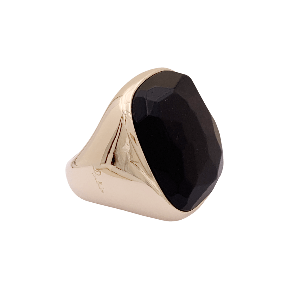 Bague Pomellato "Victoria", or rose, jais.