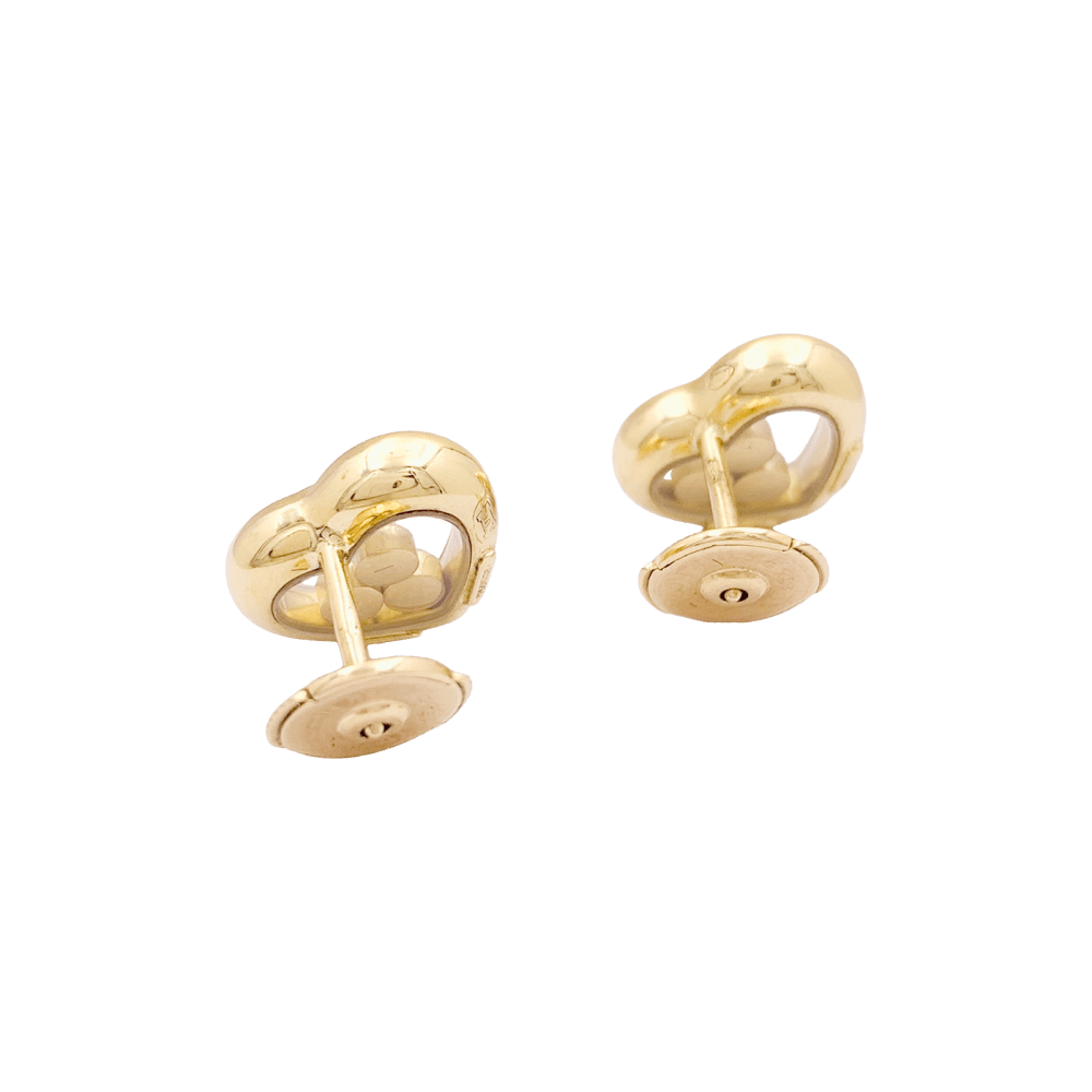 Boucles d'oreilles CHOPARD, "Happy Diamonds", or jaune, diamants.