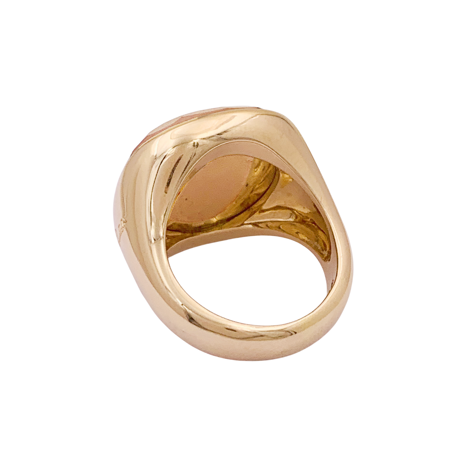 Bague Pomellato "Cipria" en or rose et quartz rose.