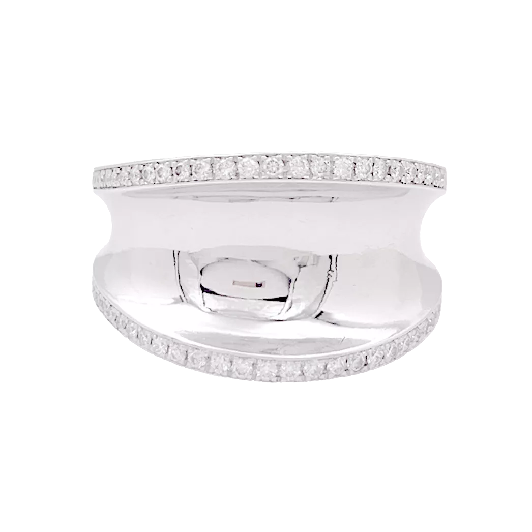 Bague Chopard "Impérial" or blanc, diamants.