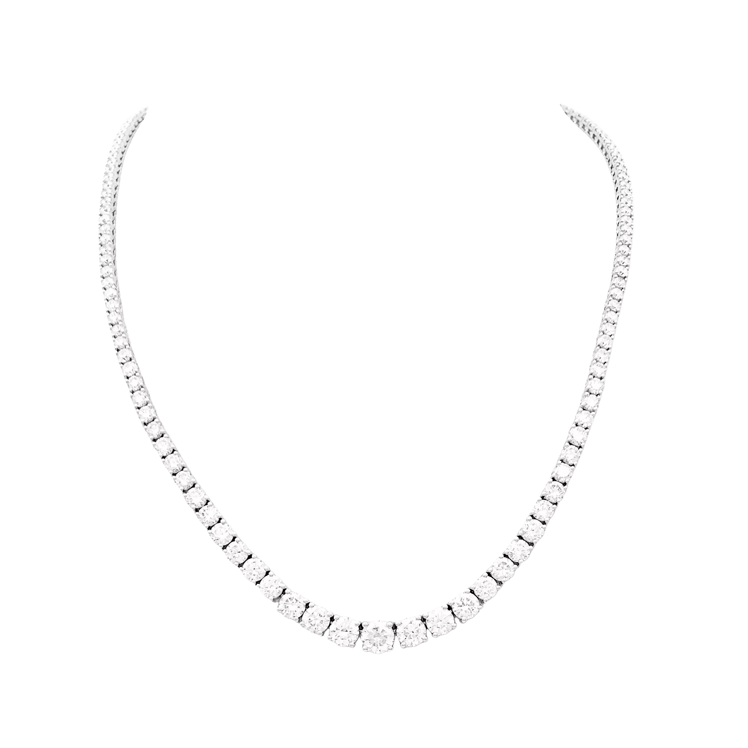 Collier rivière or blanc et diamants.