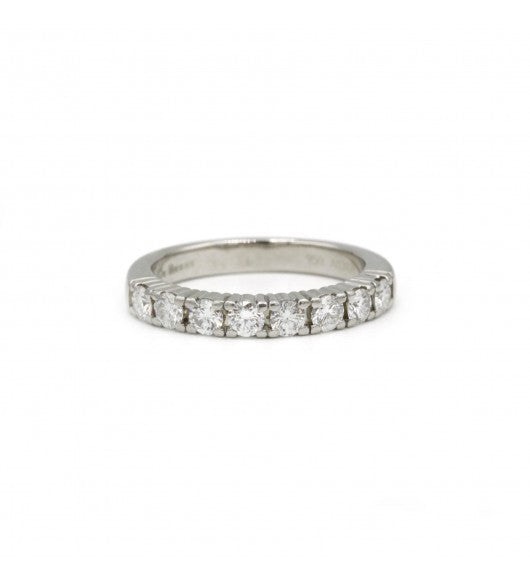 De Beers, White Gold Half Wedding Ring with Diamonds