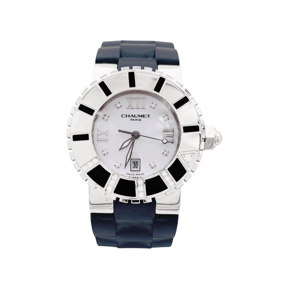 Montre Chaumet, "Class-One", en acier et diamants, occasion révisée et garantie 1 an