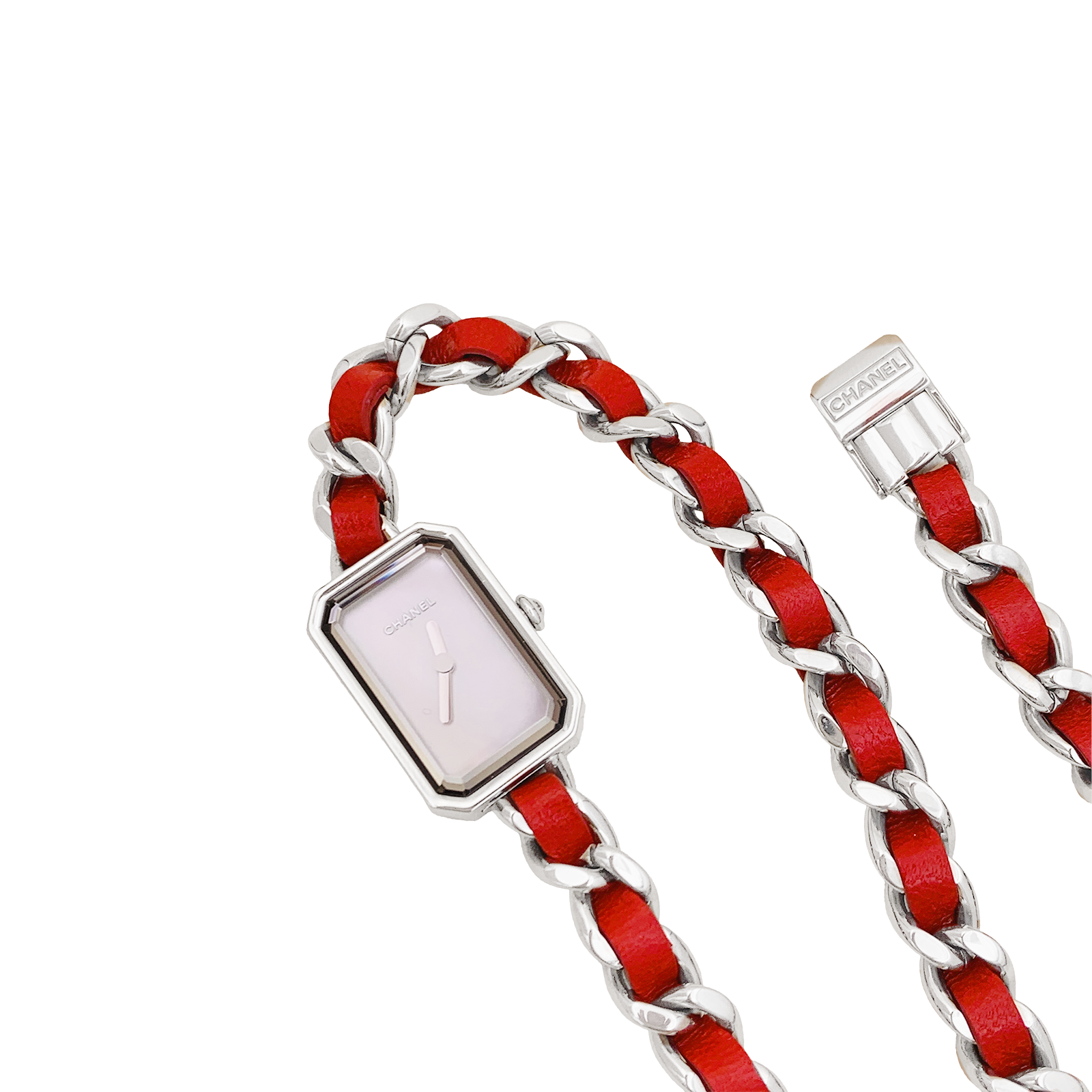 Montre Chanel, "Première Chaîne Iconique", acier, cuir.