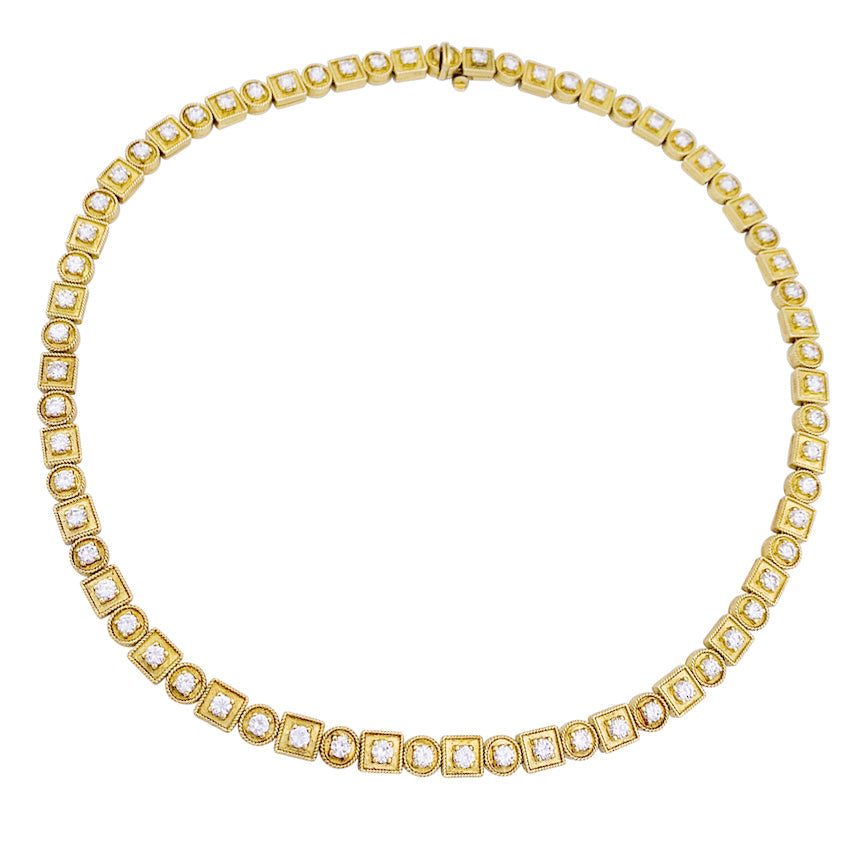 Collier Lalaounis, "Byzantine", or jaune et diamants.