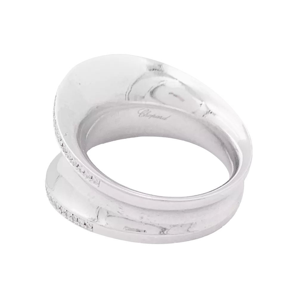 Bague Chopard "Impérial" or blanc, diamants.