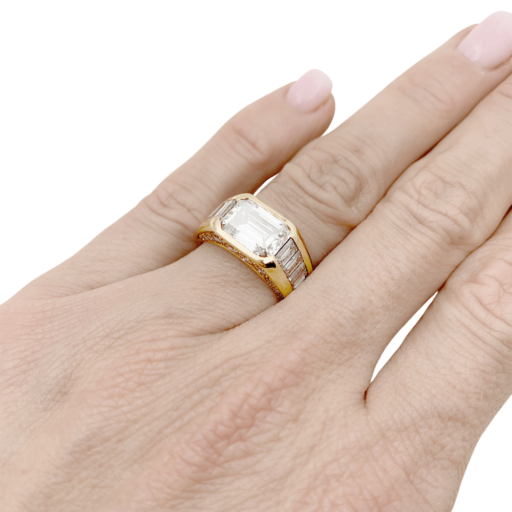 Bague O.J. Perrin, or jaune et diamants. - Maison Eloe