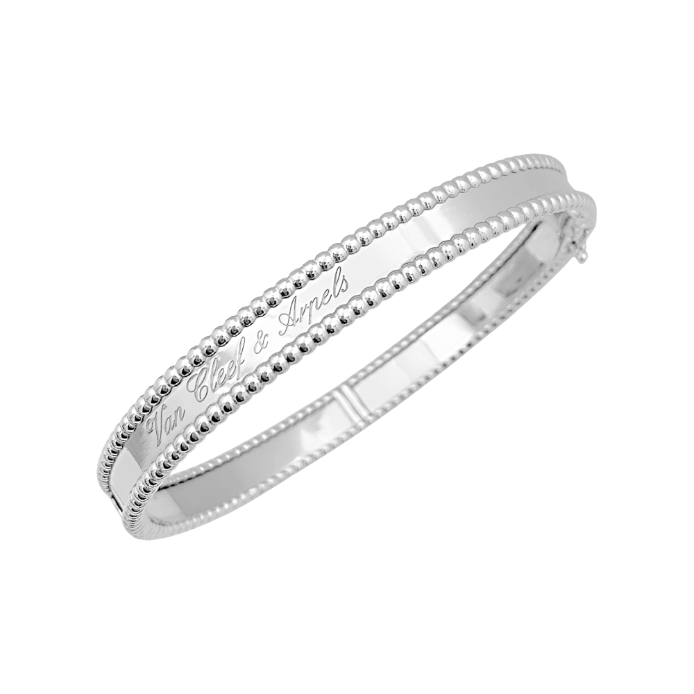Bracelet Van Cleef & Arpels, "Perlée Signature", or blanc.