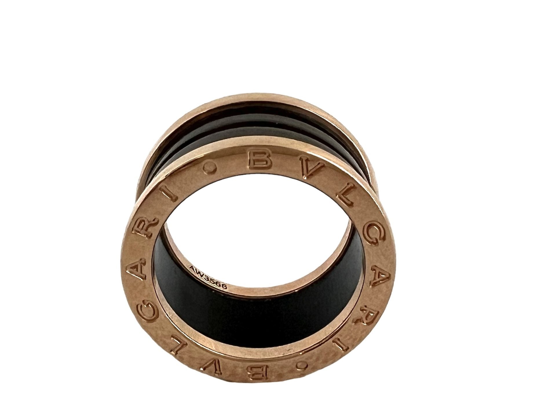 Bague Bulgari, B ZERO 1 , édition spéciale, or rose et marbre tabac.