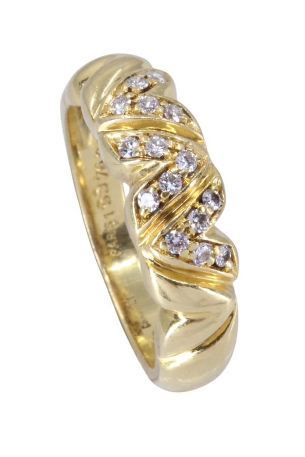 Bague Chaumet en or jaune et diamants - Maison Eloe