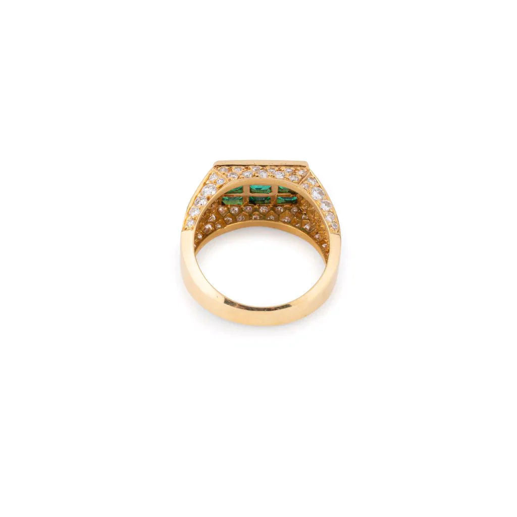 Fred Vintage Emerald and Diamond Ring