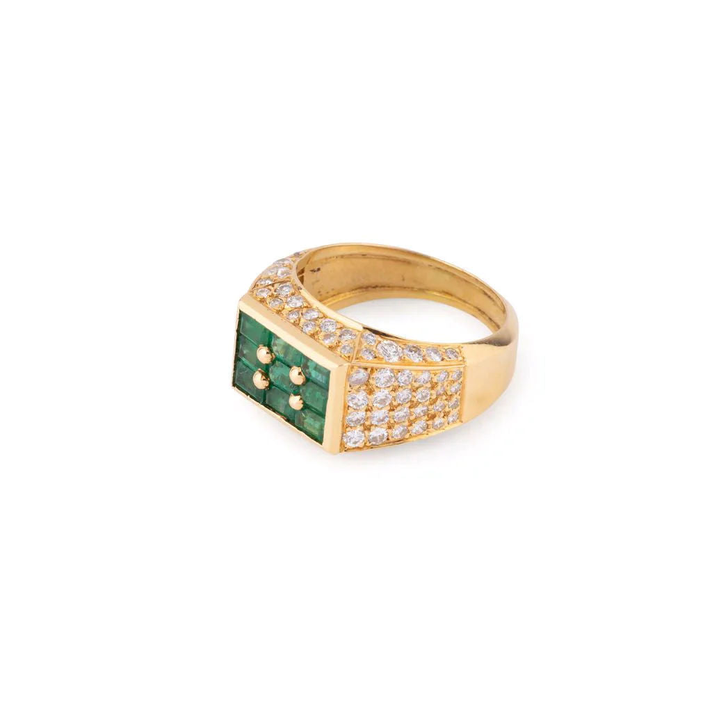 Fred Vintage Emerald and Diamond Ring