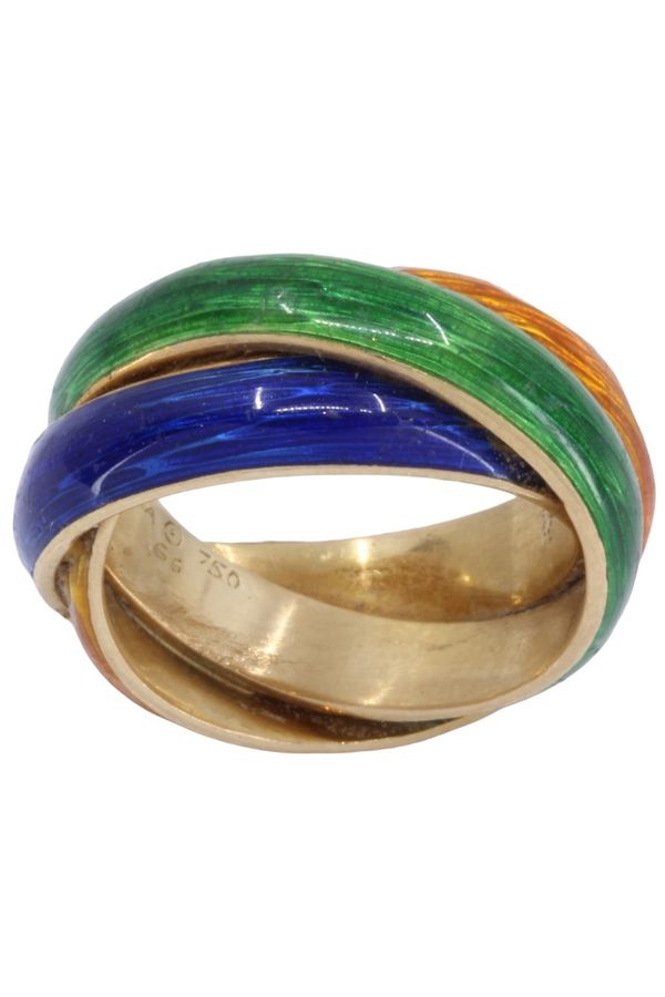 VAN CLEEF &amp; ARPELS GOLD AND ENAMEL RING