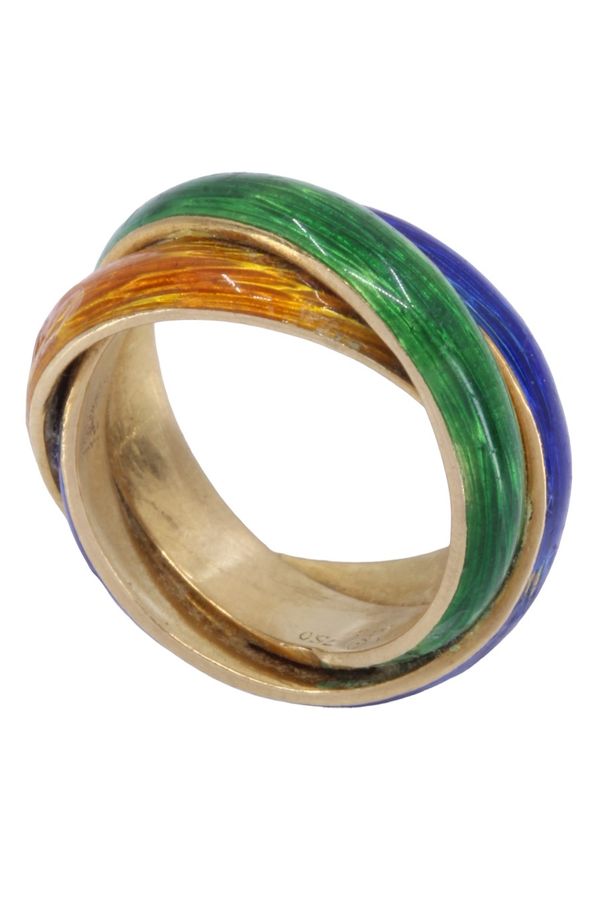 VAN CLEEF &amp; ARPELS GOLD AND ENAMEL RING