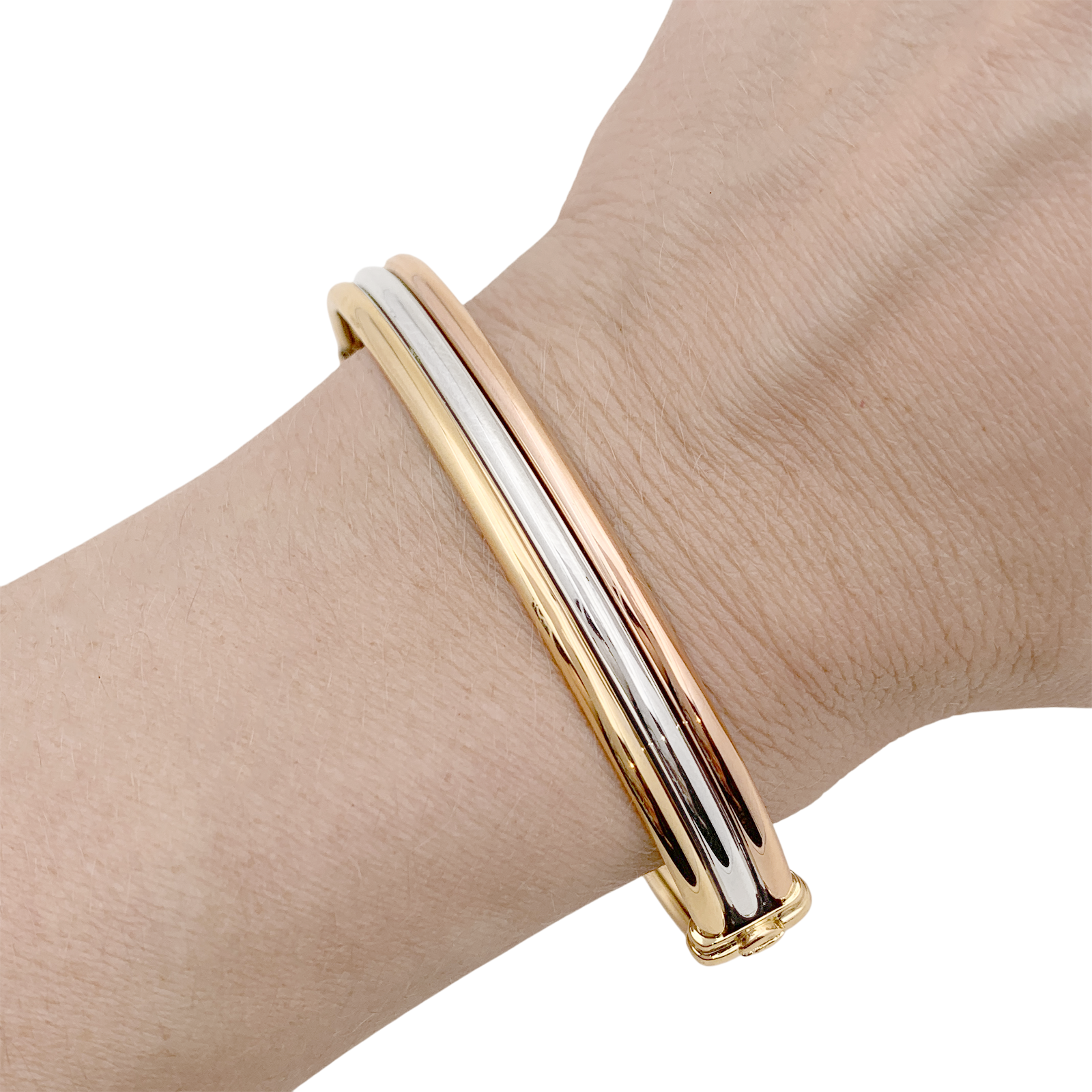 Bracelet vintage Cartier, trois ors.