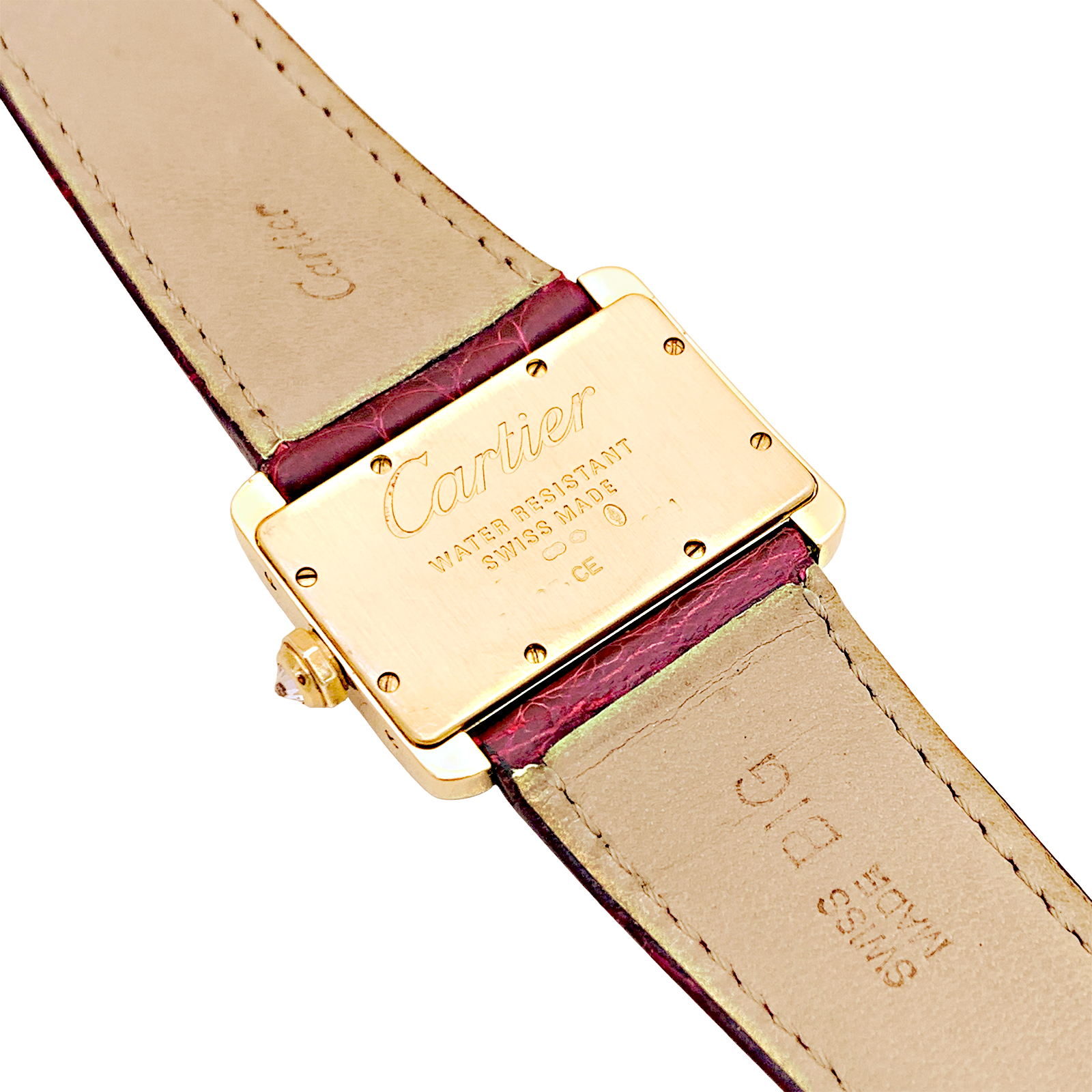 Montre Cartier, "Tank Divan", or jaune et diamants.