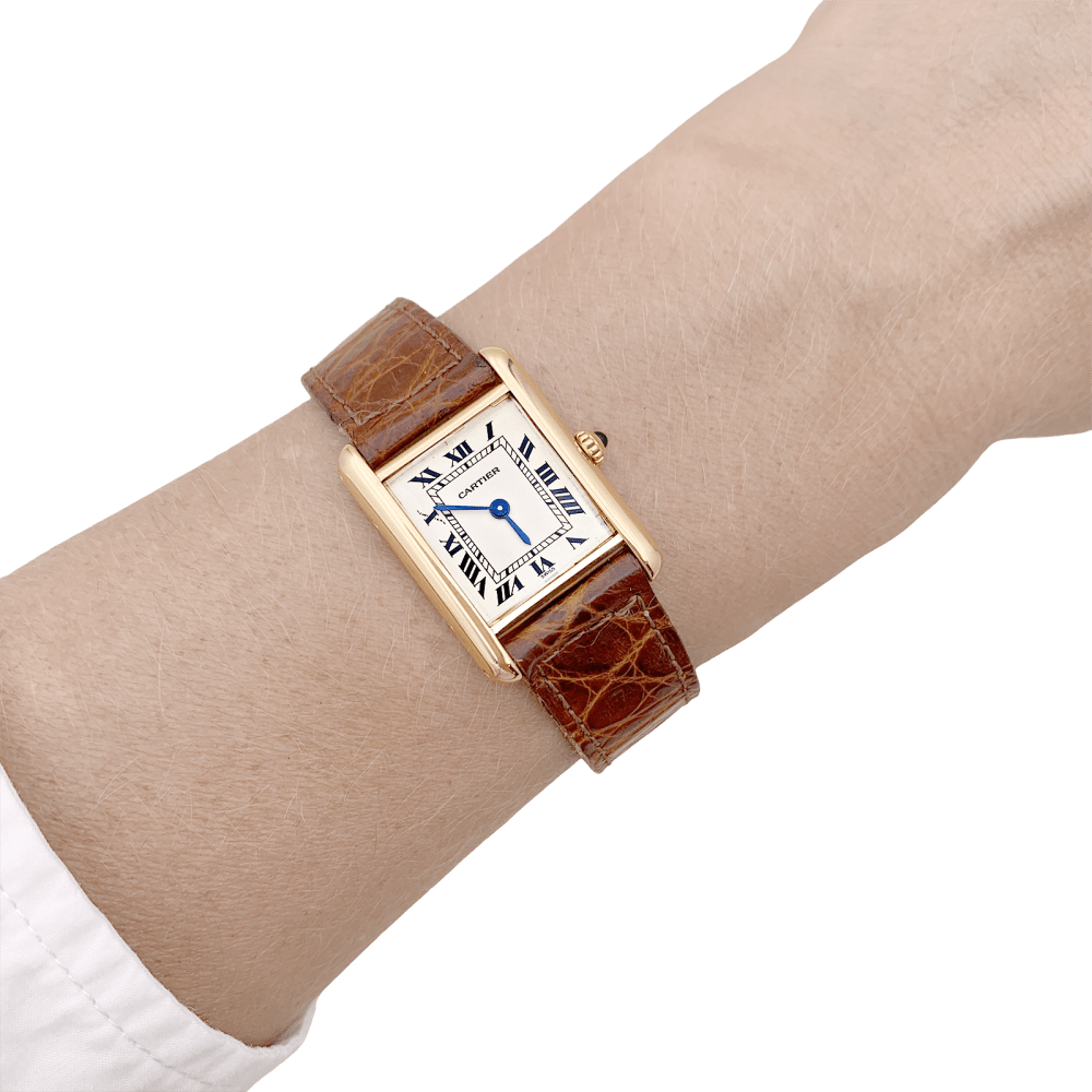 Montre Cartier "Tank Louis Cartier" en or jaune.